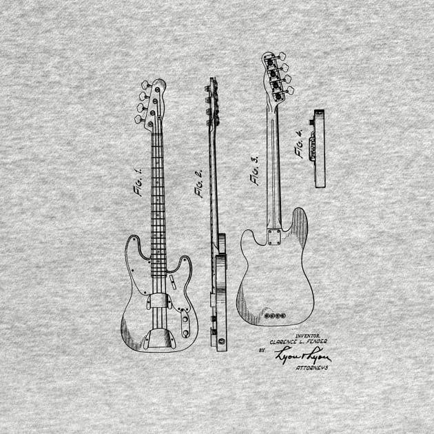 Guitar Vintage Patent Drawing by skstring